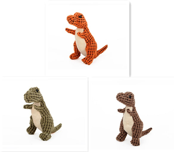 Squeaky Dinosaur Plush Dog Toy