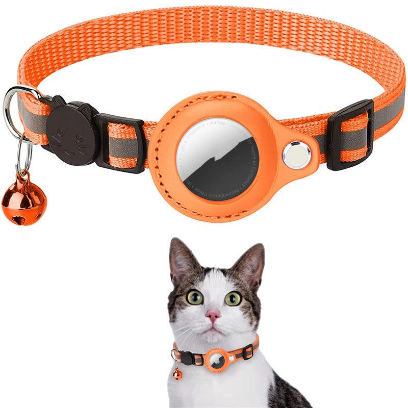 AirTag cat collar in orange