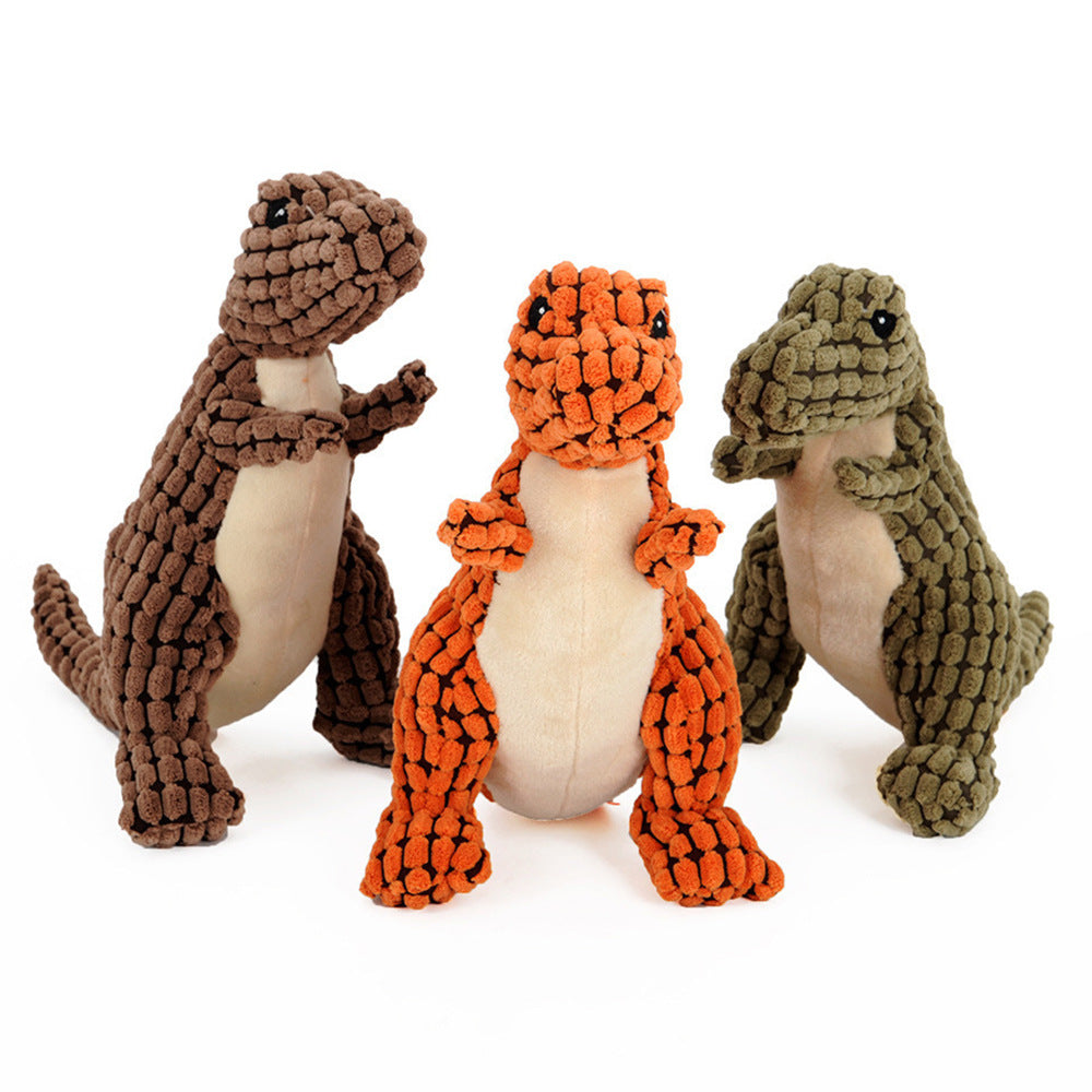 Squeaky Dinosaur Plush Dog Toy