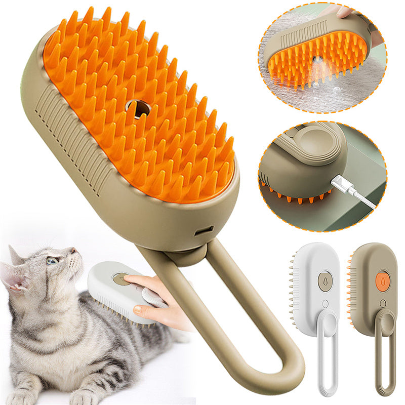 Soft silicone bristles on the steam pet brush