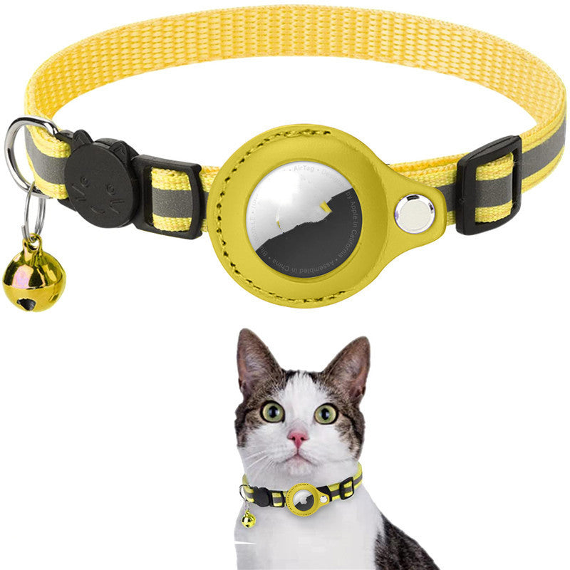 AirTag cat collar in yellow