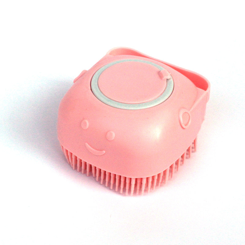Silicone pet bath brush in pink