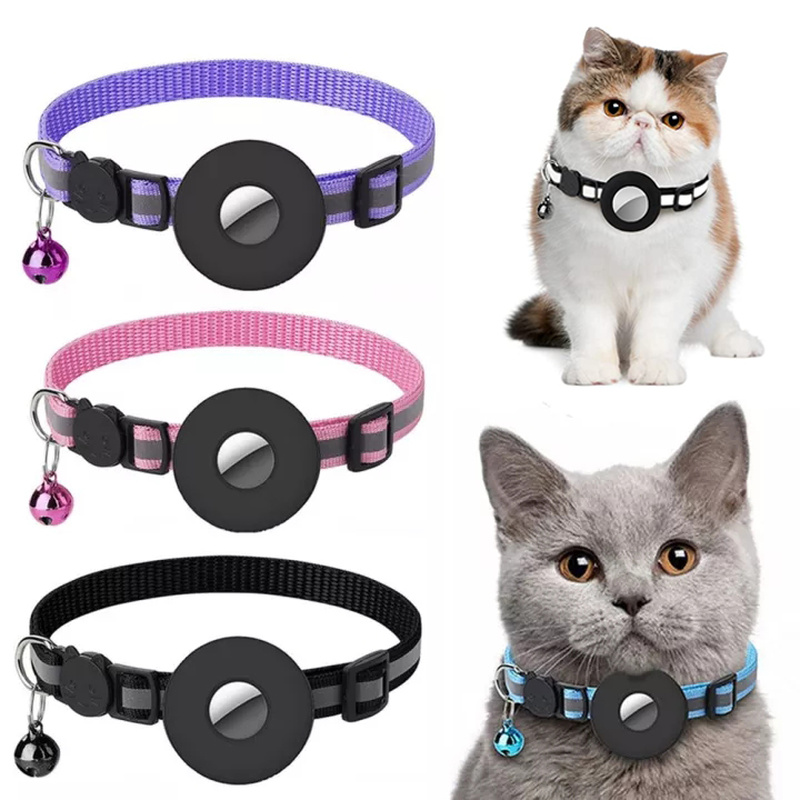 Cats wearing AirTag collars