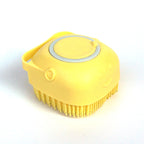 Silicone pet bath brush in yellow