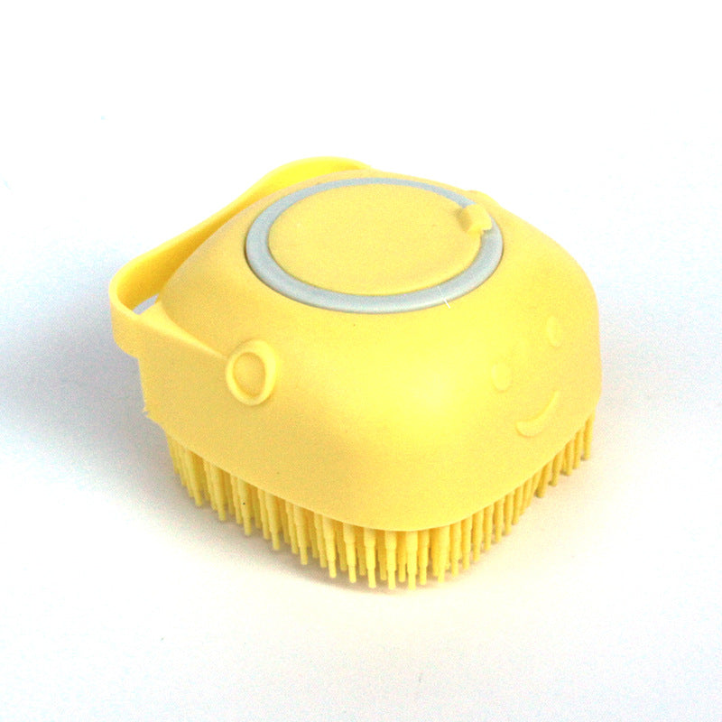 Silicone pet bath brush in yellow