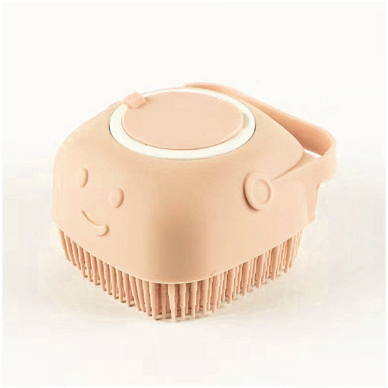 Silicone pet bath brush in beige